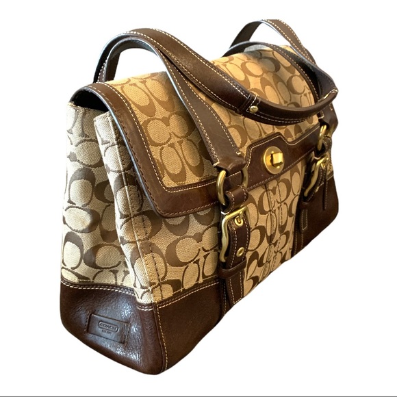 EUC Coach Classic Canvas + Leather Satchel Handbag - Picture 8 of 10